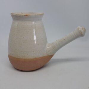 Lota blanc brillant et grès roux.
