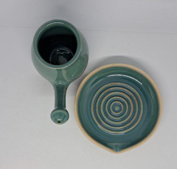 Lota bleu brillant et porte savon solide. Suggestion d'ensemble pour salle de bain, cadeau.