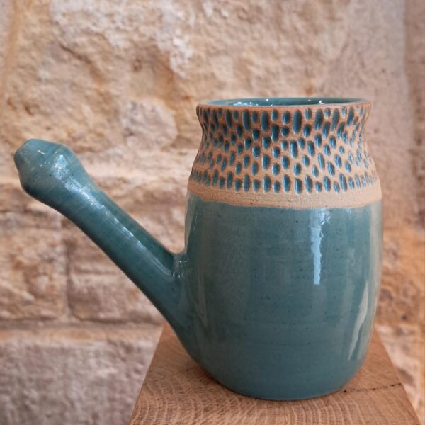 Lota bleu verte présenté de profil